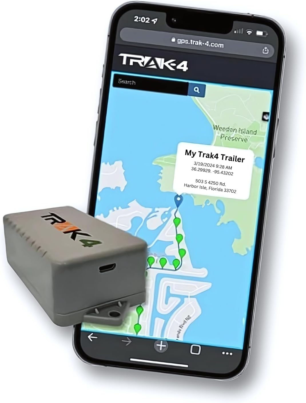 Trak-4 GPS Tracker. Well-Known in USA for Durability and Reliability. for Vehicles, Assets, Equipment. Extended Battery Life, Waterproof, Global Tracking. Subscription Required.